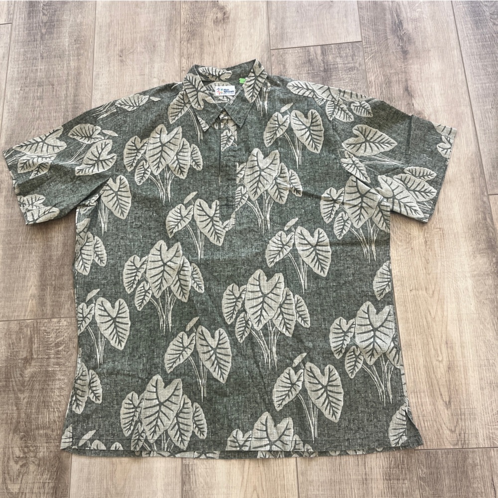 VTG REYN SPOONER Hawaiian Traditionals Aloha Shirt 3XL Green Tropical button Dn